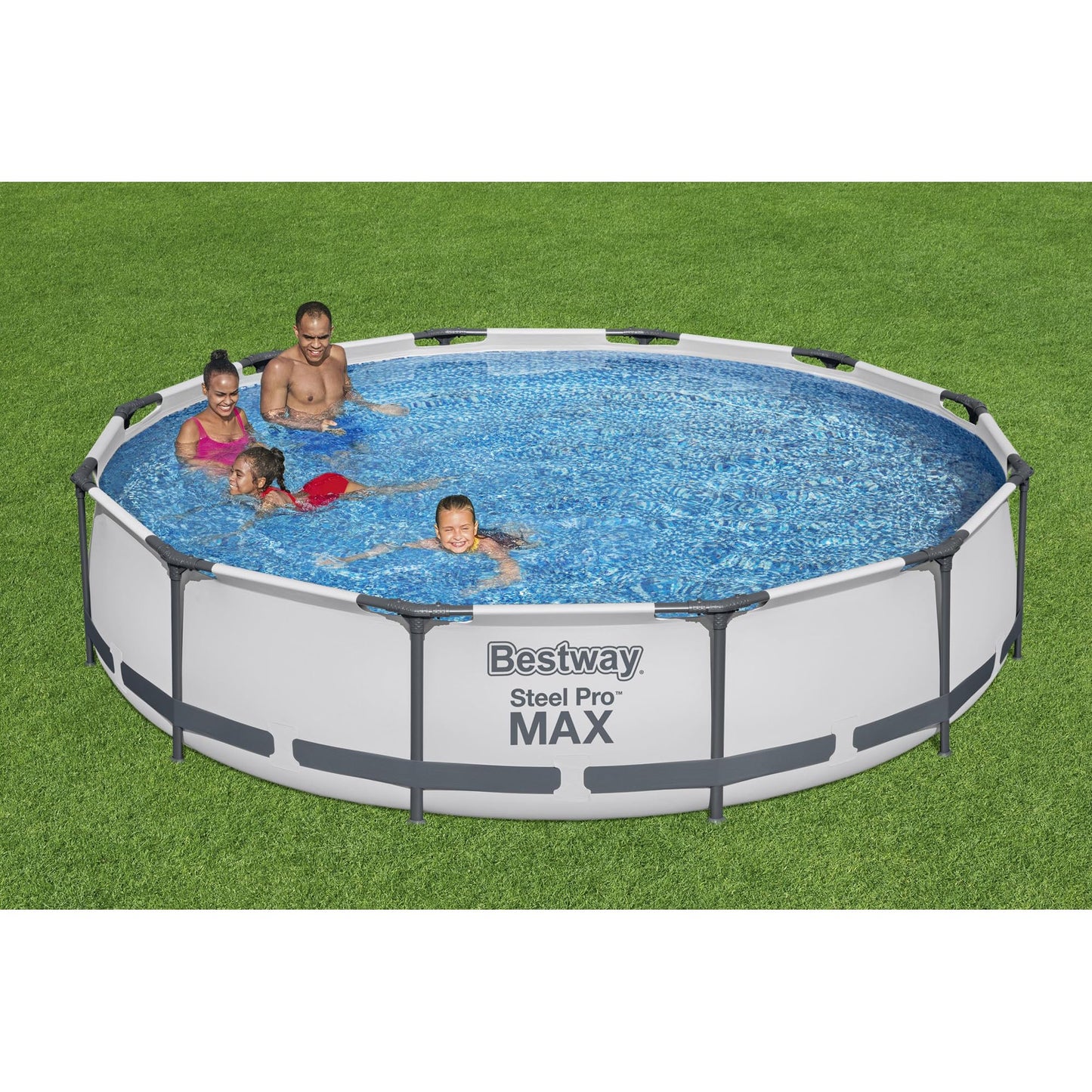 Bestway Steel Pro MAX Above Ground Swimming Pool (12' x 30") | Round Outdoor Backyard Family Pool with Tritech® Puncture-Resistant Liner | Easy Setup | Includes Filter Pump for Clean, Clear Water