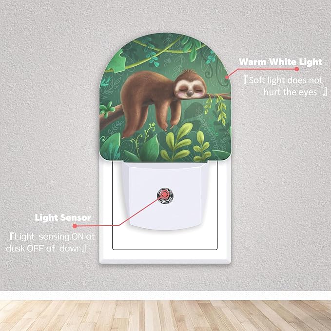 Axxitude Cute Sleeping Koala Forest Night Lights Plug into Wall for Girls Boys Room,Night Light LED Lamp Dusk to Dawn Sensor Round Lamp for Bedroom Bathroom Hallway Home Wall Decor Nightlight