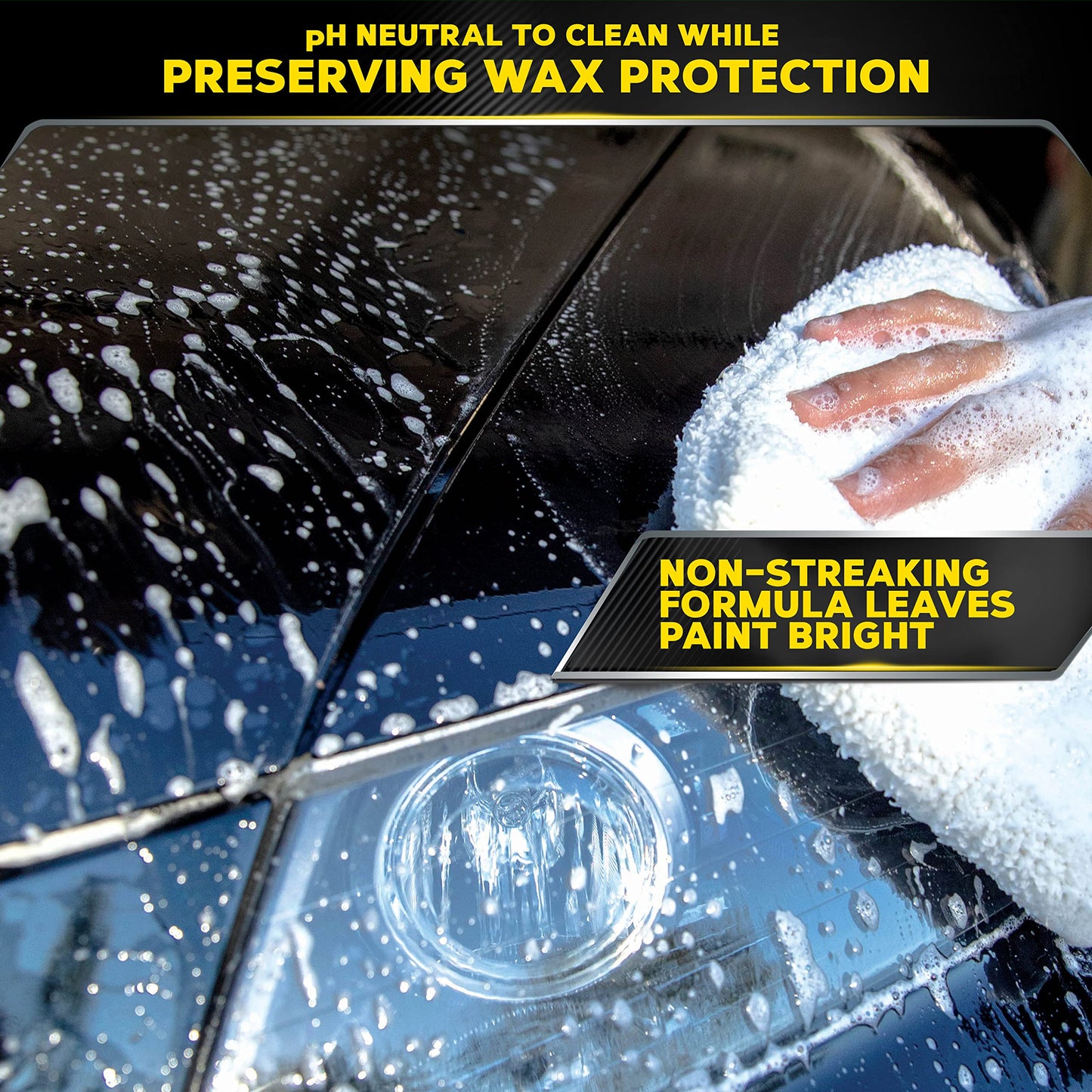 Meguiar's Deep Crystal Car Wash - Car-Wash Shampoo that Cleans Paint, Enhances Gloss, and Preserves Wax Protection, pH Balanced Car-Wash Soap with Excellent Foaming Action, 64 Oz (Pack of 2)