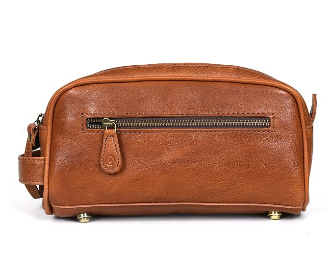 Leather Toiletry Bag for Men | Grooming Travel Kit | With Waterproof Lining | By Aaron Leather Goods