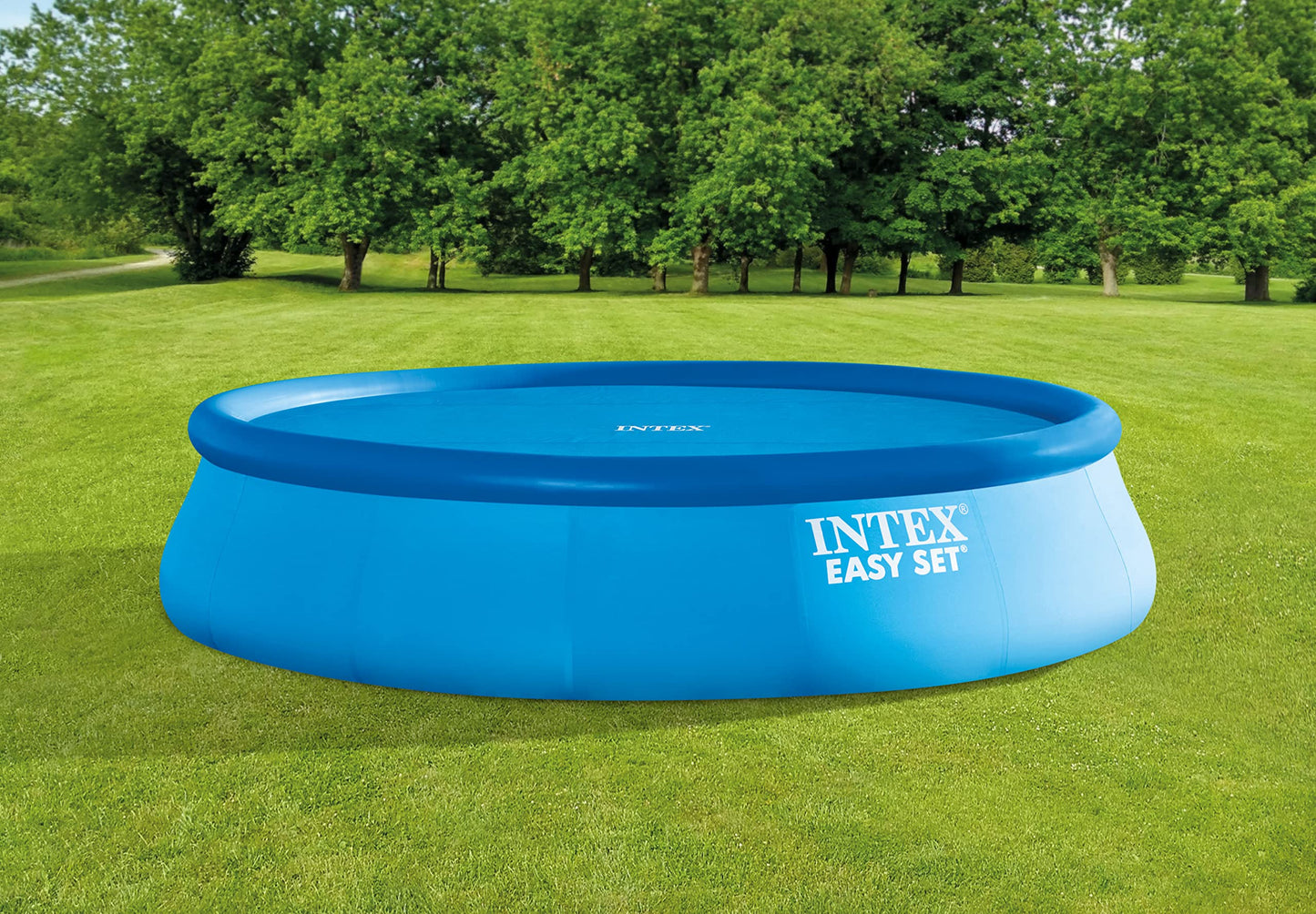 Intex 28014E Solar Pool Cover: for 16ft Round Easy Set and Metal Frame Pools – Insulates Pool Water – Reduces Water Evaporation – Keeps Debris Out – Reduces Chemical Consumption