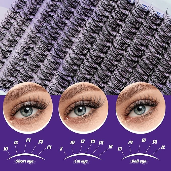 B&Q Natural Lash Clusters 01 - Cluster Eyelash Extensions, Pestañas Postizas Naturales Style Eyelashes Comfort Fit - Day-to-Night Natural Effect - Office & Date Ready For Effortless Beauty(8-16mix)