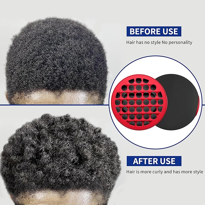 Silicone Curl Brush,Africa Comb,Magic Curly Hair Brush Twist Hair,Afro Pick,Men Women Boys Girls Wave Curler Tool,1 Set (Red)