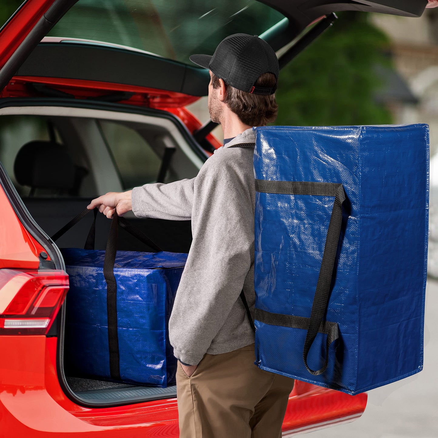 ClearSpace Heavy Duty Large Moving Bags or Storage Bags – Clear Storage Bins with Lids, Large Moving Boxes with Backpack Straps & Zippers – Packing Bags & Moving Supplies for College Dorm, 6 Pack