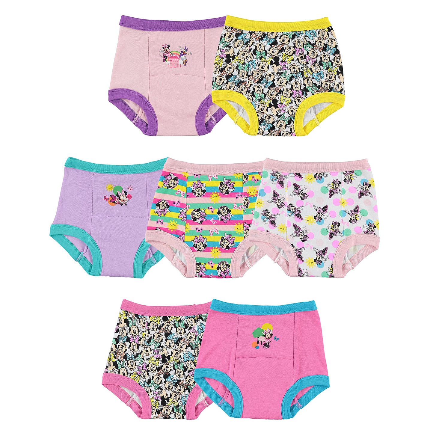 Disney Girls' Minnie Mouse Potty Training Pants 3-PK, 7-PK, 10-PK in sizes 18M, 2T, 3T & 4T, MinnieTraining7pk, 18