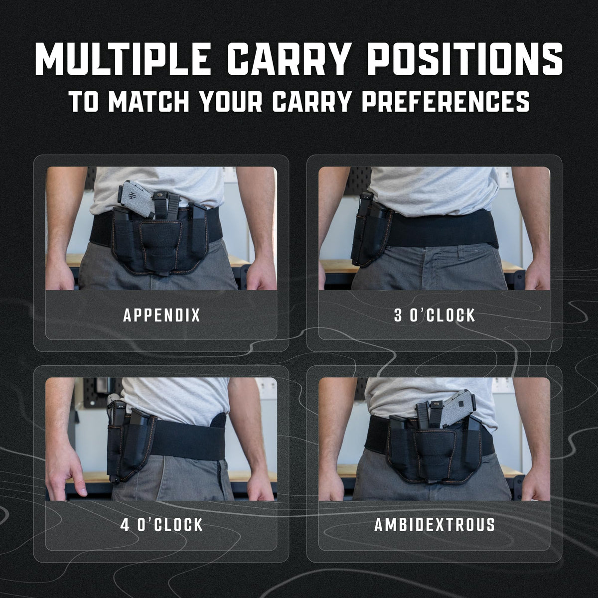 VNSH Belly Band Holster – Comfortable, Secure & Discreet | Concealed Carry Fit for 99% of Handguns with Built-in Mag Pouches