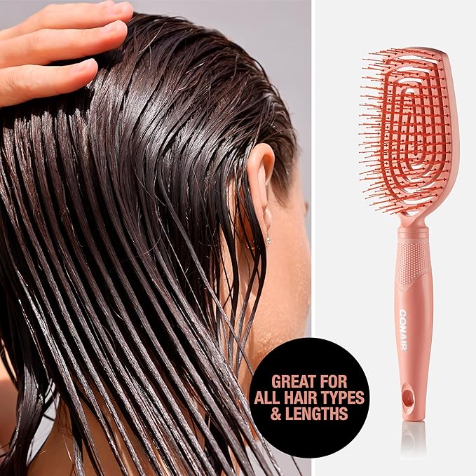 Conair Scalp Care Detangling hairbrush - Curly Hair Brush - Scalp Massager - hairbrushes for women & men - detangler for all lengths - can use wet or dry - Standard