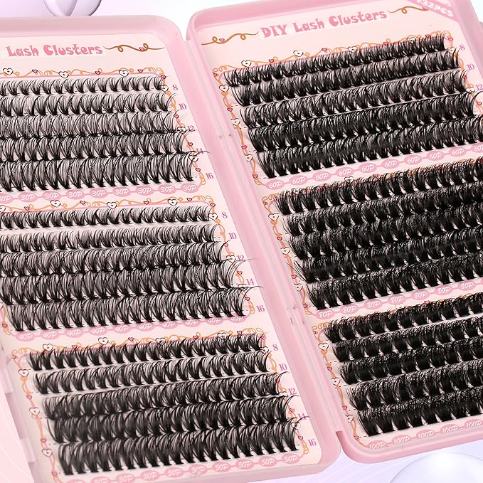 DIY Lash Clusters Kit Volume Lash Clusters Thick Eyelash Extension Kit Individual Lashes Thin Band Lashes Clusters Lash Bond and Seal Lash Tweezers