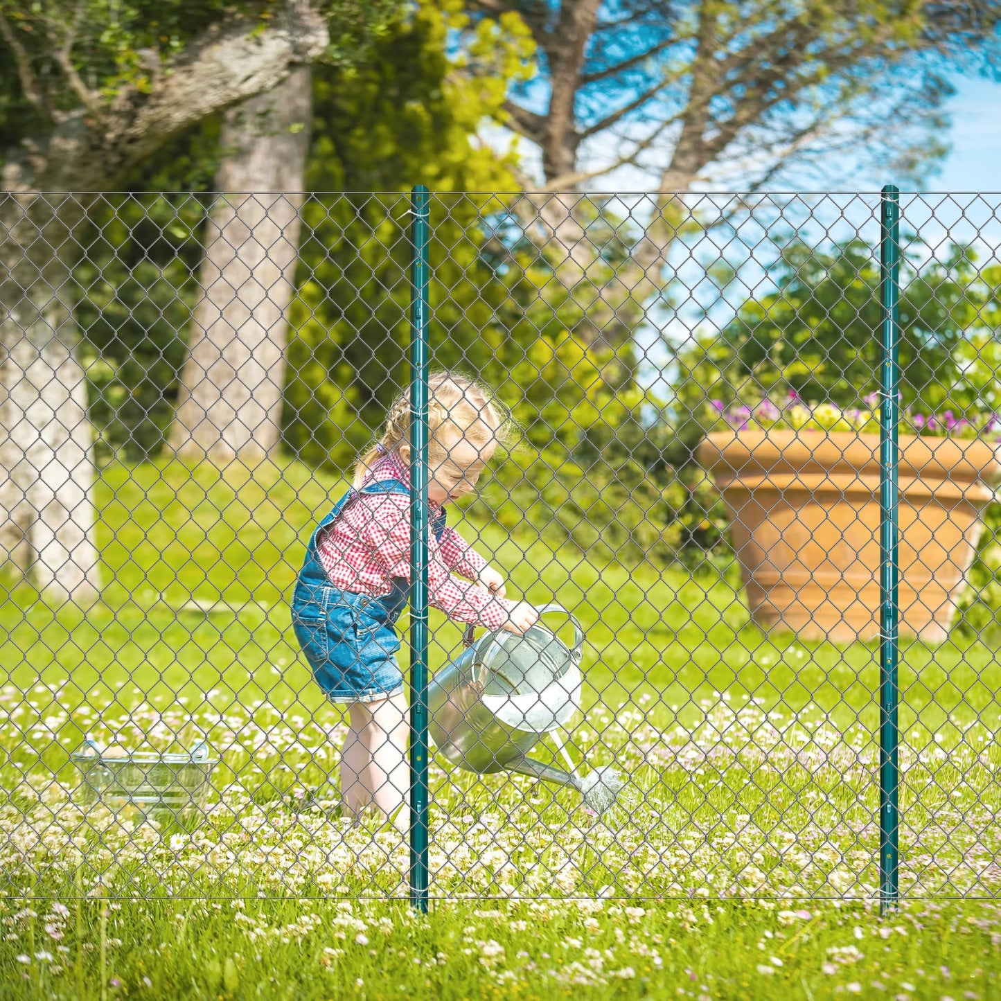 ARIFARO Fence Posts 3 Feet Sturdy Duty Metal Fence Post, Pack of 10, No Dig Garden U Post for Wire Fencing Steel Post for Yard, Outdoor Wire