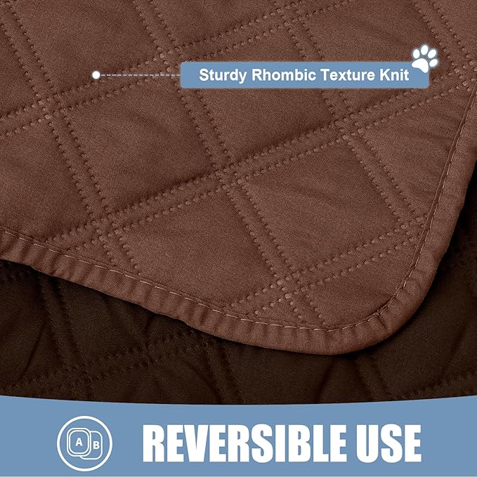 Smiry Waterproof Dog Bed Cover Pet Blanket, Soft Washable Dog Blanket for Furniture Bed Couch Sofa Reversible, Checkered (30"x70", Brown/Chocolate)