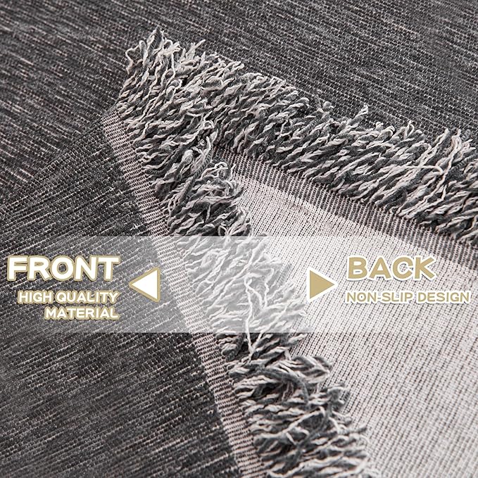 MYSKY HOME Chair Covers Armchair Couch Covers for Dogs Washable Sofa Covers, Non Slip Soft Recliner Cover Pet Chair Cover Sofa Slipcover Furniture Protector with Tassel Throws, 71"x91", Dark Grey