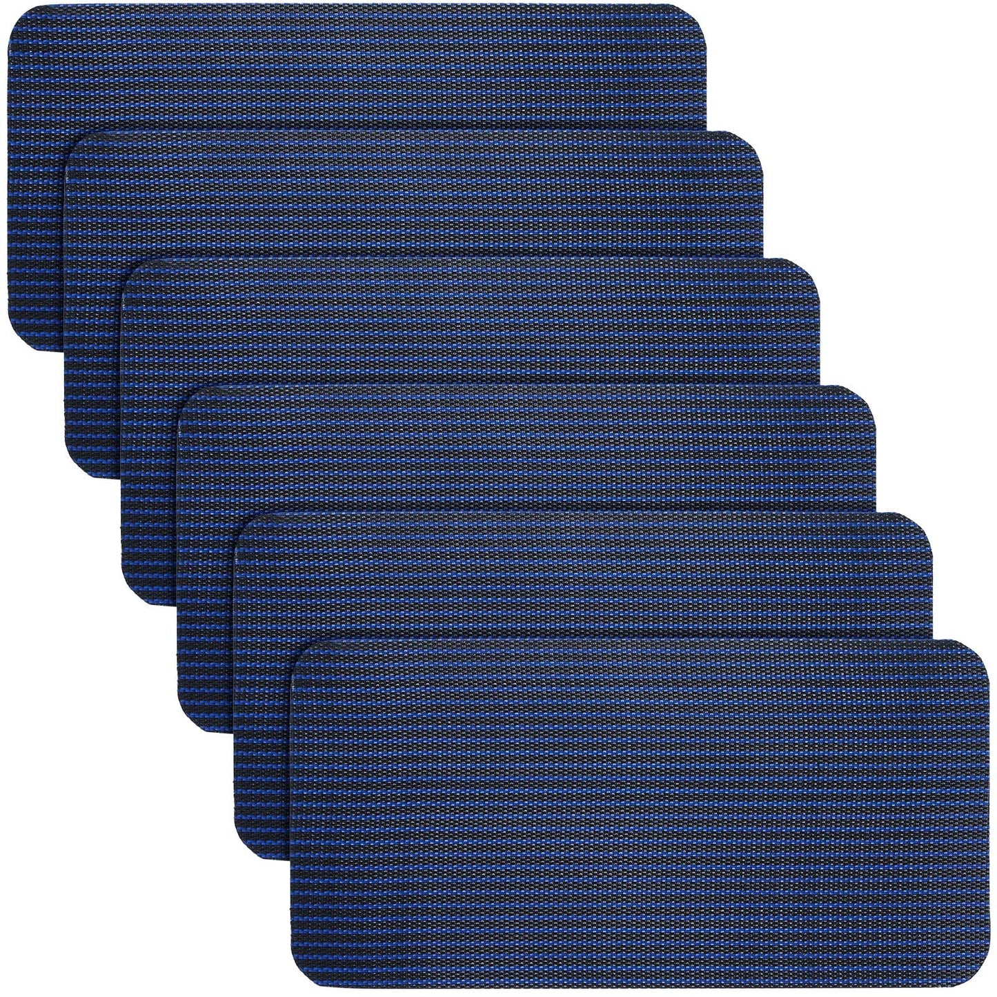 Treela 6 Pcs Pool Safety Cover Patch Kit Repair Kit Blue Swimming Pool Patch Repair Mesh Self Adhesive Mesh Inground Saver Pond Covers (4 x 8 Inch)