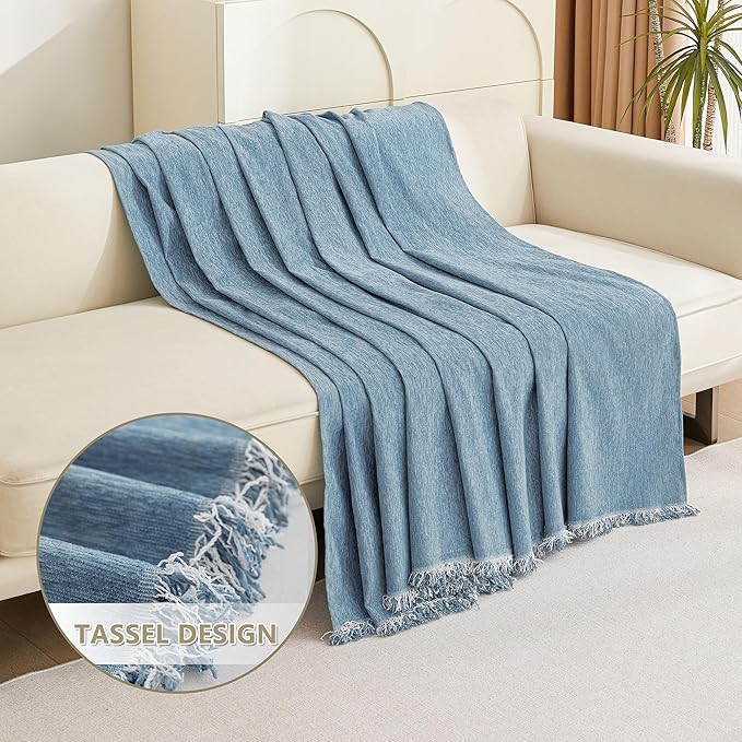 MYSKY HOME Dog Couch Cover Sofa Covers Sectional Couch Covers for 2 Cushion Couch Sofa Chenille Couch Cover Bedroom Futon Couch Cover L Shape Sofa Cover Pet Couch Cover, 71" x 118", Dark Blue