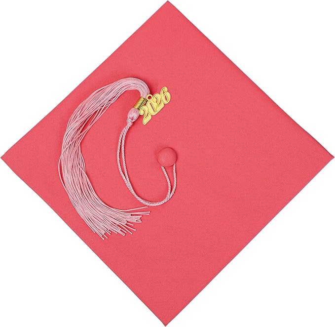 Unisex Adult Matte Graduation Cap with Tassel Year Charm