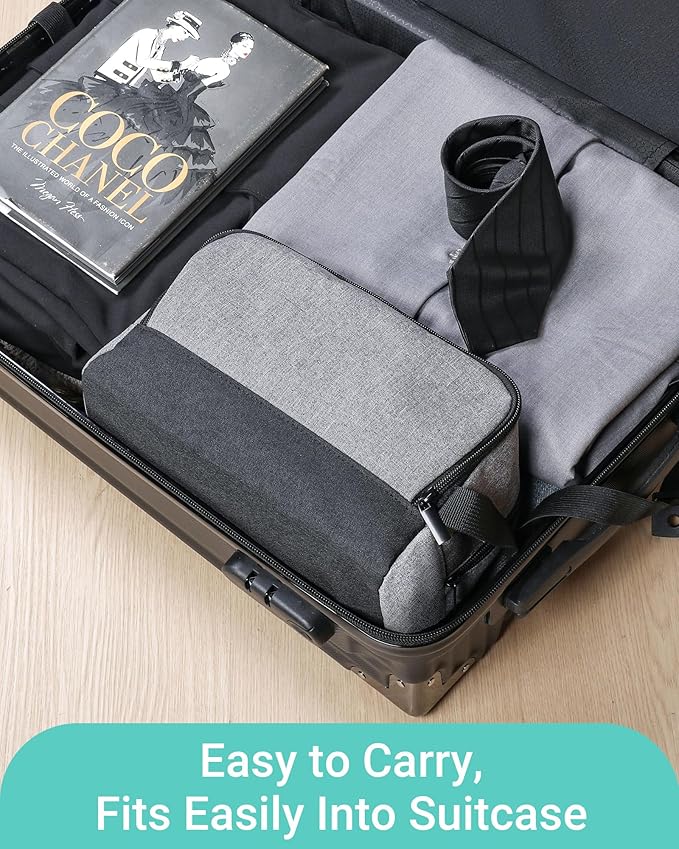 Elviros Travel Toiletry Bag for Men Hanging Dopp Kit Shaving Bag Toiletries Organizer Small Toiletry Bag for Traveling (Grey&Black,Large)