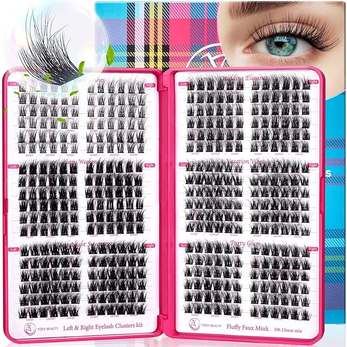 Lash Clusters Natural & Fluffy Lashes Lash Extension Biodegradable Eyelash Clusters Cruelty Free False Eyelashes 0.05mm DIY for Beginner