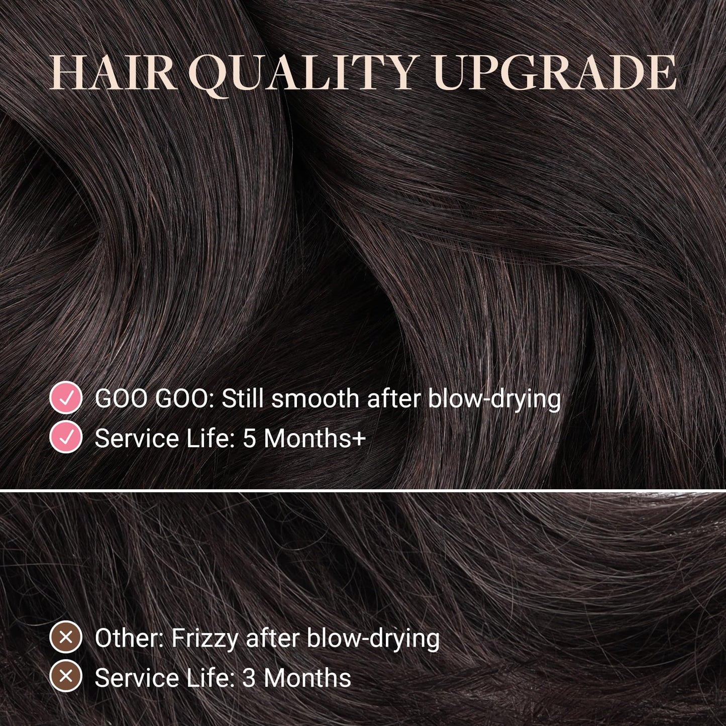 GOO GOO Tape in Hair Extensions Human Hair, 1 Jet black, 20inch 50g 20pcs, Skin Weft Seamless Invisible, Silky Straight with Thick Ends, Remy Human Hair