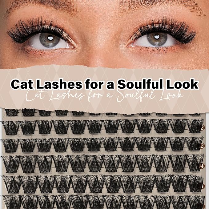 JMS&JMS Lash Clusters 8-18mm Eyelash Clusters Wispy DIY Lash Extensions Super Thin Band Soft and Easy to Wear (MISS BELLA-8-18mix)