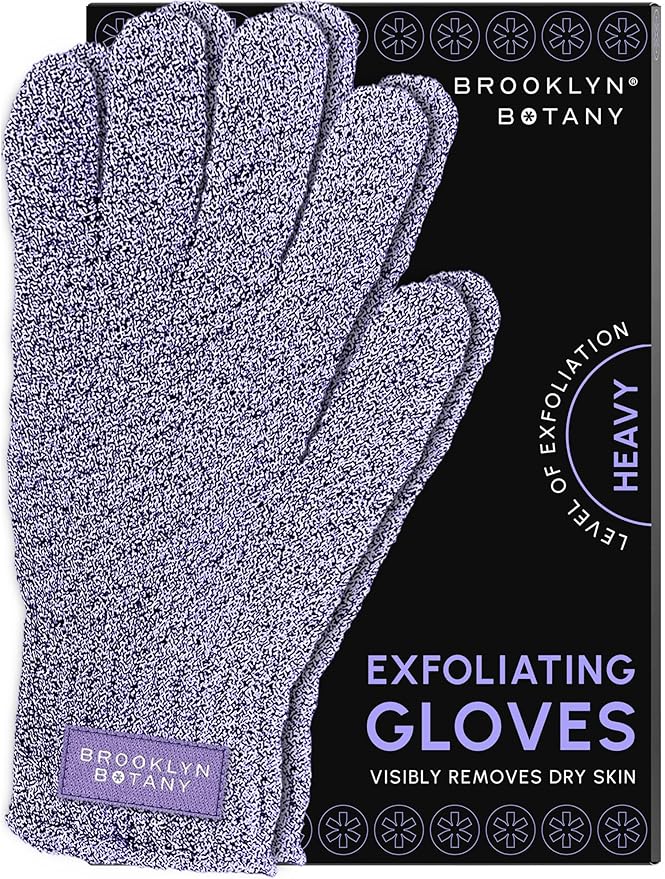 Brooklyn Botany Exfoliating Gloves for Bath and Shower – Heavy Duty Exfoliating Body Scrubber for Massage and Dead Skin Remover for Body – 1 Pair
