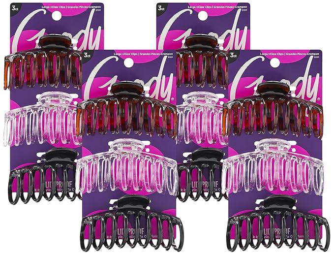 Goody Classics Large Sprial Claw Clips - 12-Pack, Assorted Colors - Great for Easily Pulling Up Your Hair - Pain-Free Hair Accessories for Women, Men, Boys, and Girls