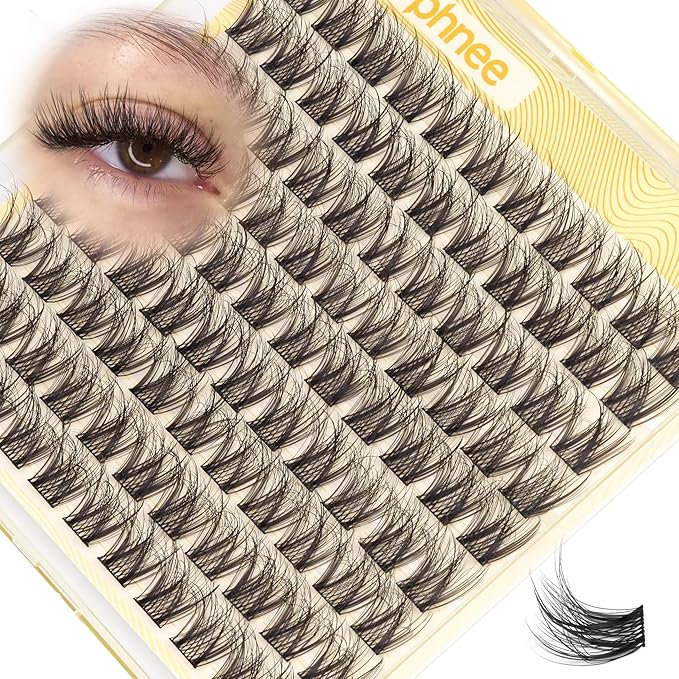 14MM Lash Clusters Natural Cluster Eyelash Extensions Wispy Cluster Lashes Extension 5D Fluffing Individual Lashes Whispy Eyelash Clusters 99Pcs for Everyday Wear