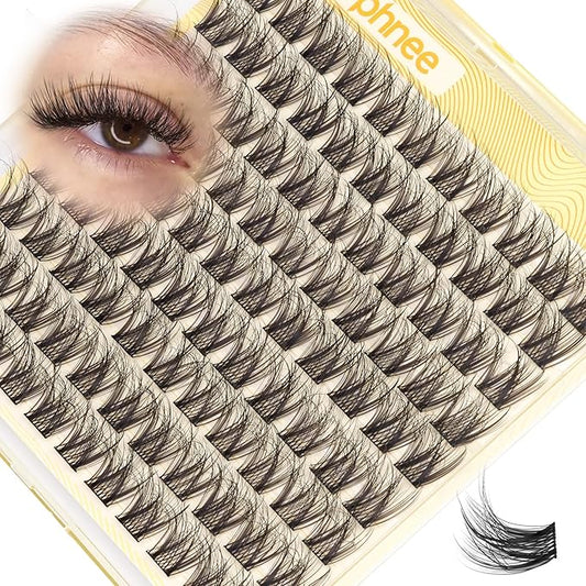 14MM Lash Clusters Natural Cluster Eyelash Extensions Wispy Cluster Lashes Extension 5D Fluffing Individual Lashes Whispy Eyelash Clusters 99Pcs for Everyday Wear