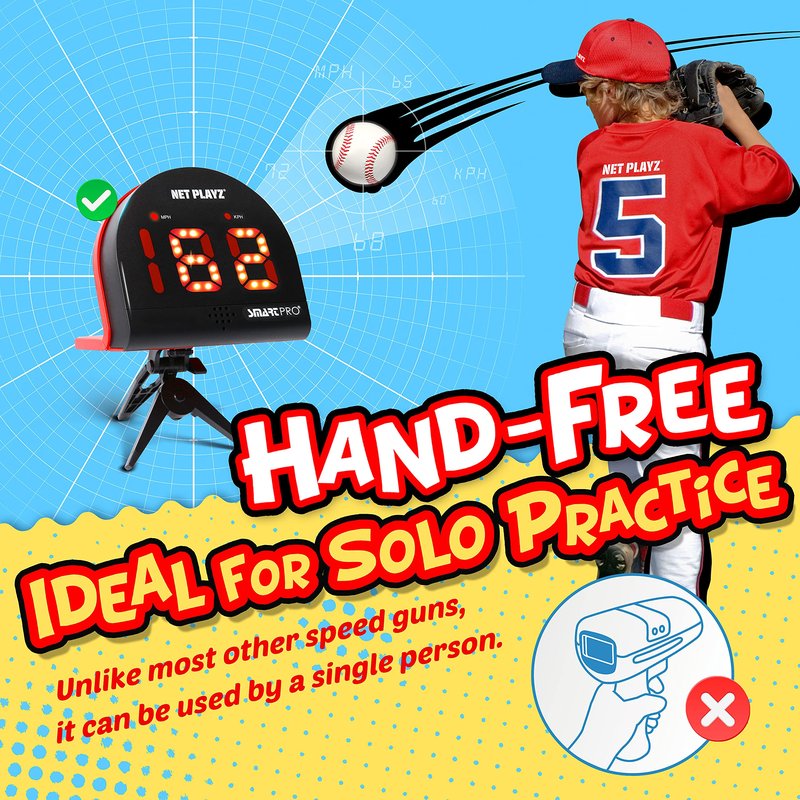 TGU Baseball Gifts, Radar Speed Guns (Hands-Free) Baseball Radar, Pitch Training Aids, High-Tech Gadget & Gear, Black (NIS022132024)