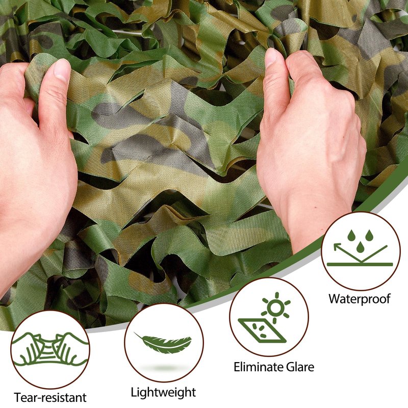 Yeacool Party Decor Camouflage Netting Dinosaur Birthday Theme Camo Tarp Sheerness Camo Netting for Hunting Blind Deer Stand Canopy Cover (Woodland Camo, 19.7ftx19.7ft, 6m*6m)