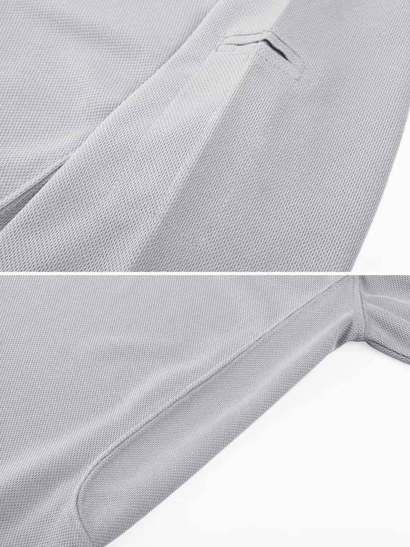 MAGCOMSEN Work Shirts for Men Golf Shirts Fishing Shirts Casual Shirts Quick Dry Shirts Golf Polo Shirts Light Grey L