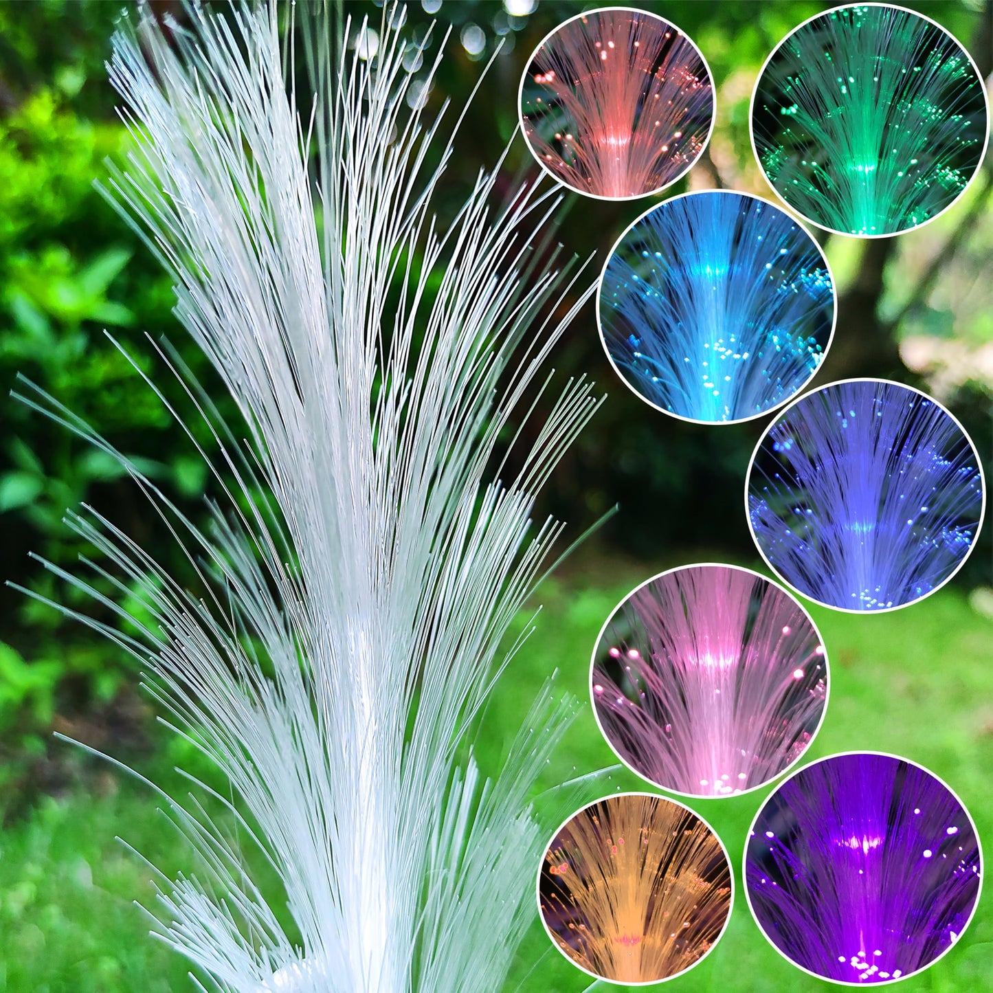 RCTTICUU Solar Rabbit Garden Statues Outdoor Decor with LED Lights, Resin Rabbits Figurine Lights Decorations Colour Changing Fiber Optical Light, Outside Lawn Decor for Yard, Unique Housewarming Gift