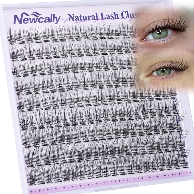 Natural Lash Clusters 10-14MM Thin Lash Band Short Eyelash Clusters Eyelash Extension Soft Cluster Lashes C-curly Individual Lashes DIY Lash Extension Beginner-friendly by Newcally