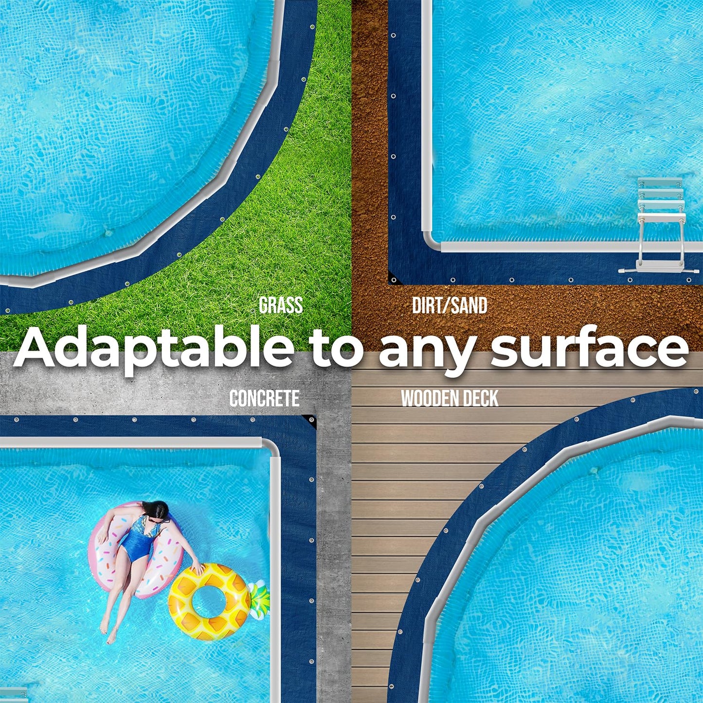 21 Ft Round Pool Liner Pad - Mat Tarp for Under Pool, Above Ground Pool Mat, Pool Ground Cloth, Pool Bottom Pad, Waterproof PE Tarp, Puncture Protection & Extend Liner Life (Round)