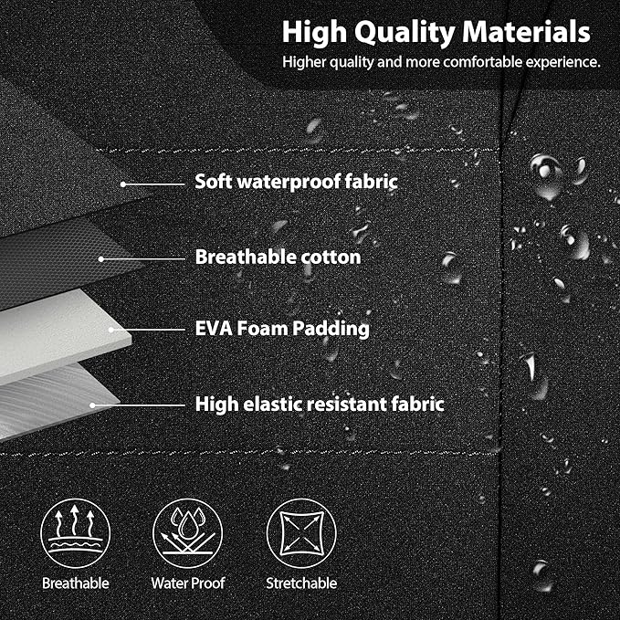 CAR PASS Neoprene Waterproof Seat Covers, Universal Fit Black Full Sets, Protective Interior Covers for Auto SUV, Vans, Sedans, Trucks