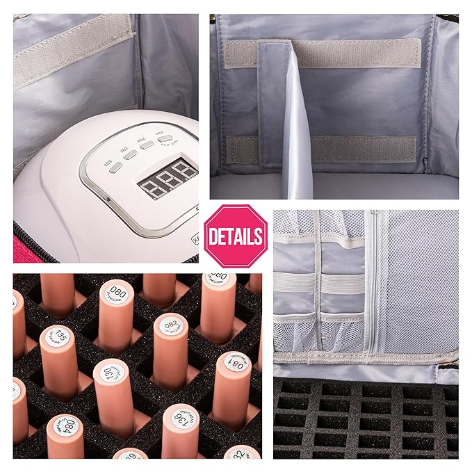 Travel Nail Polish Organizer, Holds 30 Bottles (15ml), Double-layer Nail Polish Carrying Case, Large Capacity Portable Storage Bag for Nail Varnish and Manicure Set