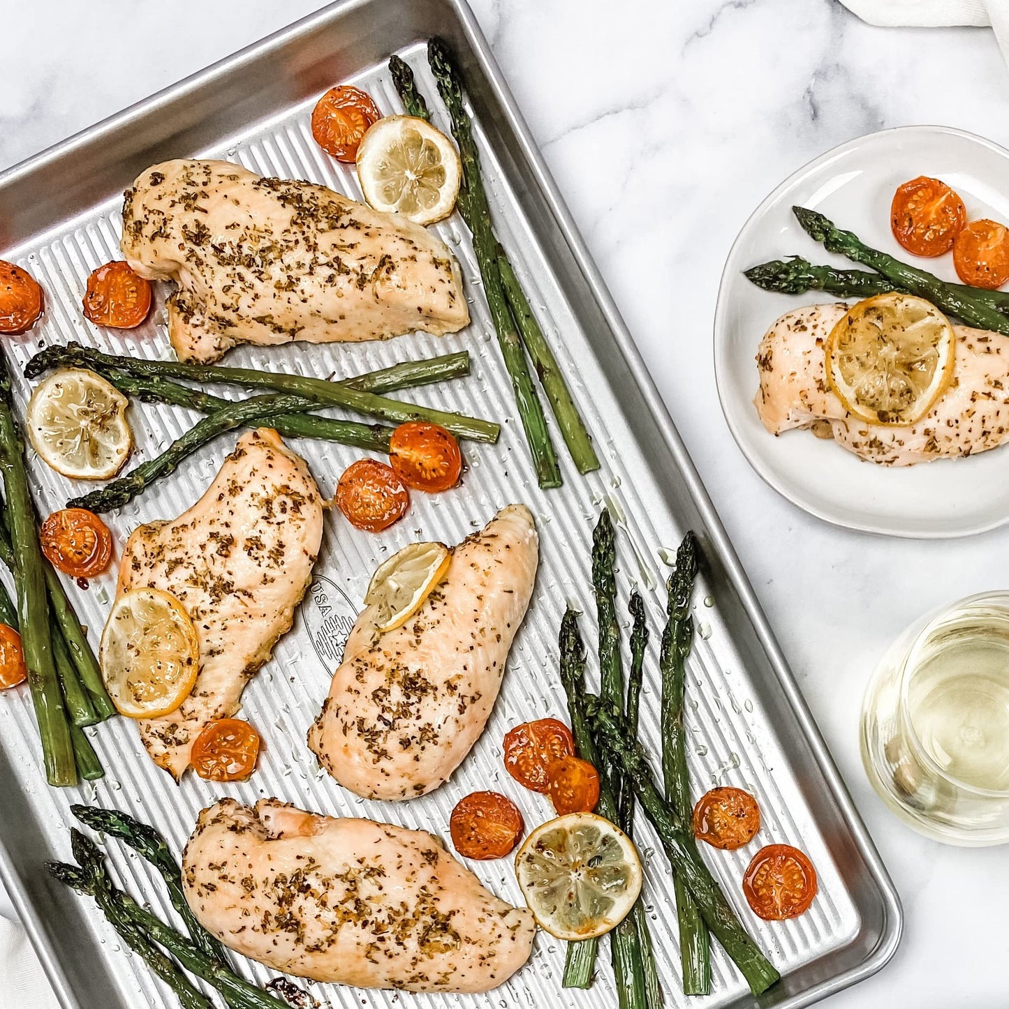 USA Pan Extra Large and Quarter Sheet Baking Pans with Nonstick Coating, Made in USA from Aluminized Steel