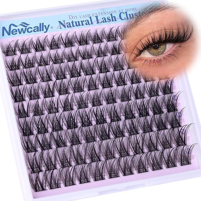 Wispy Lash Clusters Natural Look Cluster Eyelash Extensions 3D Look Eyelash Clusters CD-curly 10-16MM DIY Lash Extension at Home Easy to Use Individual Lashes Clean Eye Makeup by Newcally