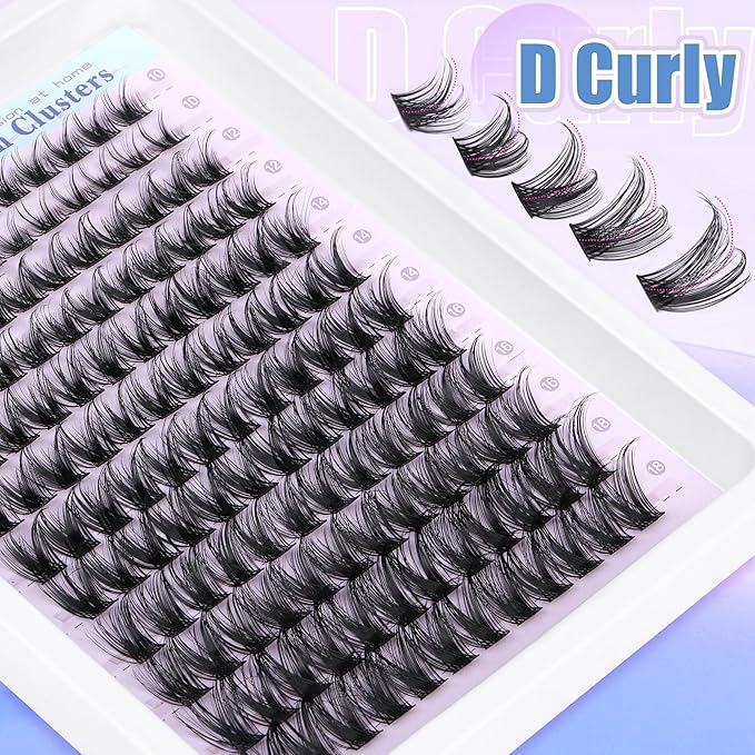 Lash Clusters Wispy Lash Extension D-curly Eyelash Clusters Natural Look 10-18mm Cluster Eyelash Extensions 144Pcs Volume Individual Lashes Spiky Cluster Lashes Manga by Newcally