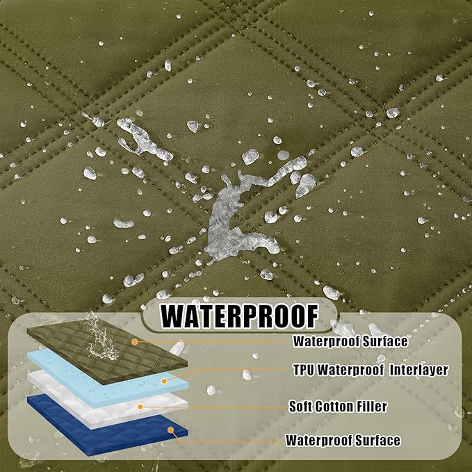 Smiry Waterproof Dog Bed Cover Blanket 30x53, Soft Reversible Pet Blanket, Washable Leakproof Cats Dogs Couch Cover for Sofa, Couch, Furniture, Green/Navy