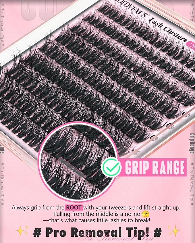 Goddvenus Spider Lash Clusters Wispy Eyelash Clusters Fluffy Lashes Clusters CC Curl Cluster Eyelash Extensions Light Volume Cluster Lashes 12-16mm Eyelashes Clusters for DIY Lash Extension