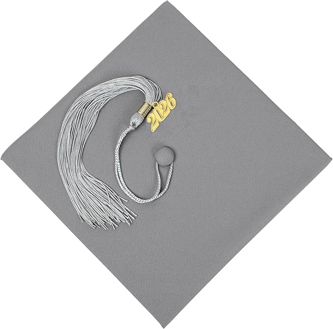 Unisex Adult Matte Graduation Cap with Tassel Year Charm