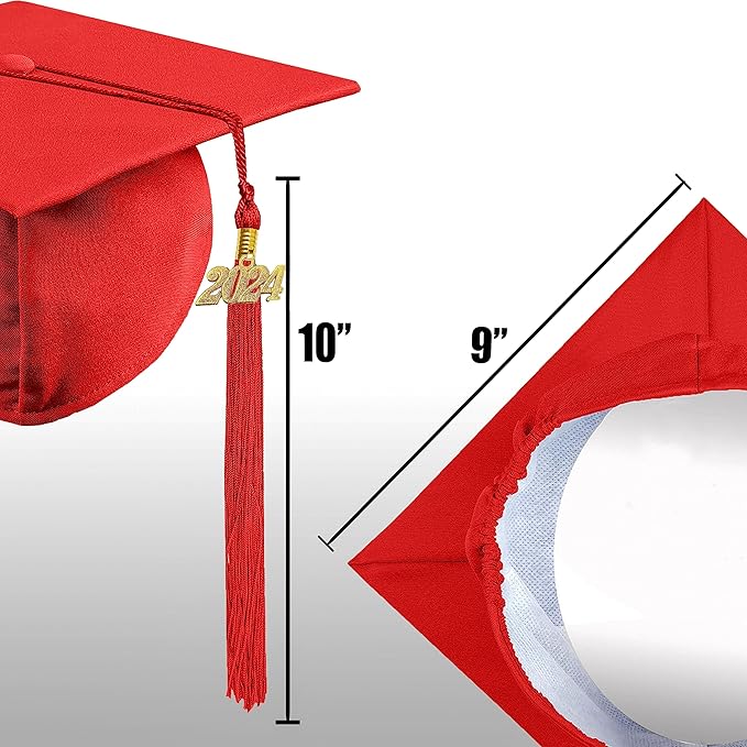 Graduation Cap with 2026 Tassel Year Charm Black Graduation Cap for High School & Bachelor