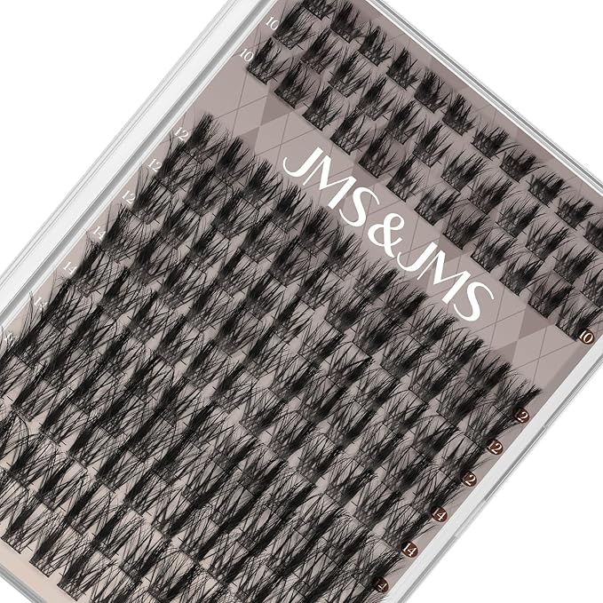 JMS&JMS 156Pcs Lash Clusters CC Curl 8-18mm Eyelash Clusters Wispy DIY Lash Extensions Super Thin Band Soft and Easy to Wear (Side Spike-8-18mix)