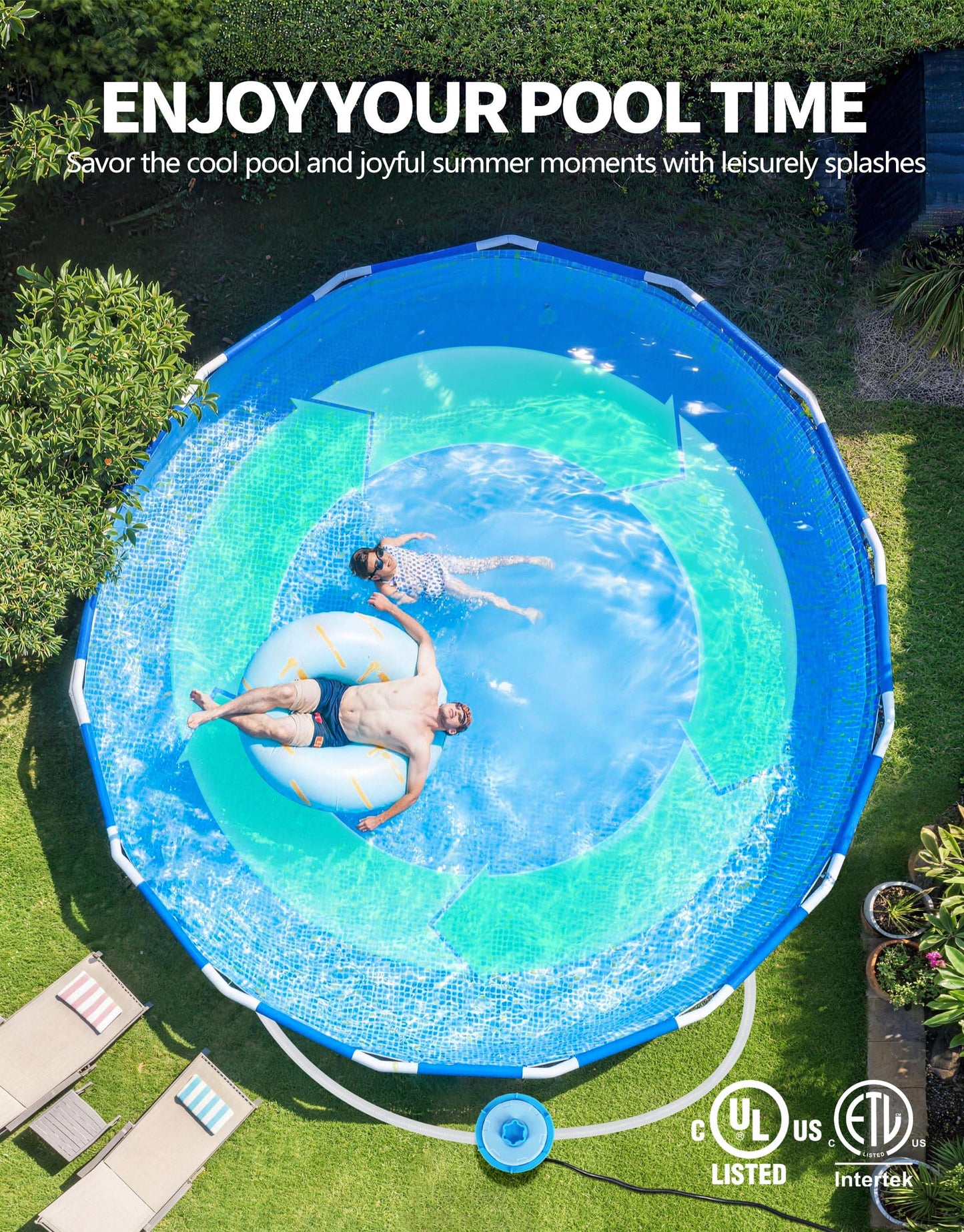 BluClear Standard Series Above Ground Pool Filter Pump - 800 GPH Flow Rate | Rapid Circulation & Micro-Debris Filtration, Pool Cartridge Filter Pump System - Keep Water Crystal Clean & Clear-Deep Blue