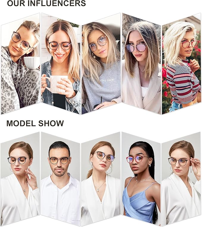 SOJOS Retro Round TR90 Blue Light Reading Glasses Womens Mens Readers Computer Glasses Eyewear Frame SJ9001
