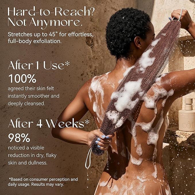 CORATED Authentic African Net Sponge with Knots, Shower Loofah Exfoliating Bath Sponge, Body Scrubber for Women and Men Daily Use Body Care, Travel Portable, Durable Bath Accessories for Bathroom