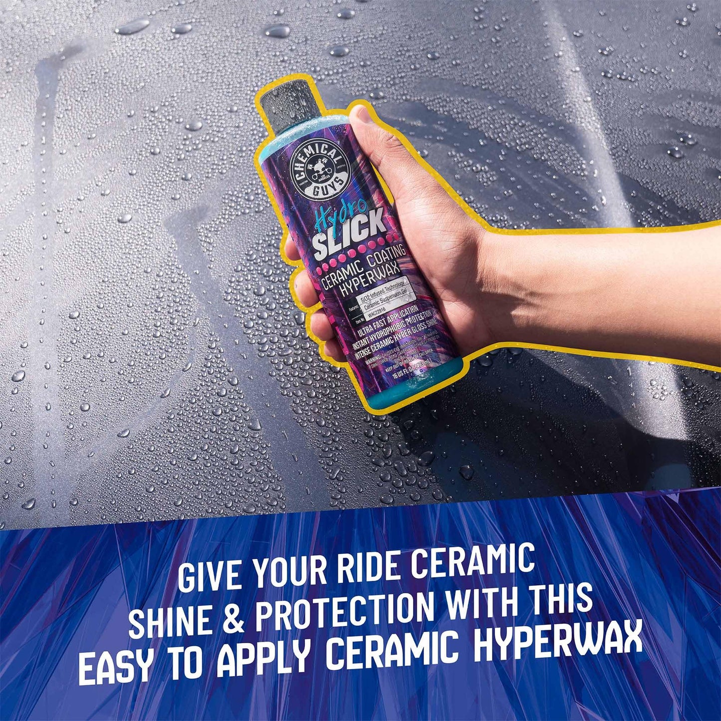 Chemical Guys HydroSlick Hyper Car Wax & HydroSpeed Ceramic Coating Quick Detailer Bundle (2 16 oz Bottles)