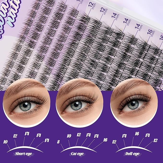 B&Q Natural Lash Clusters 05 - Cluster Eyelash Extensions, Pestañas Postizas Naturales Style Eyelashes Comfort Fit - Day-to-Night Natural Effect - Office & Date Ready For Effortless Beauty(8-16mix)