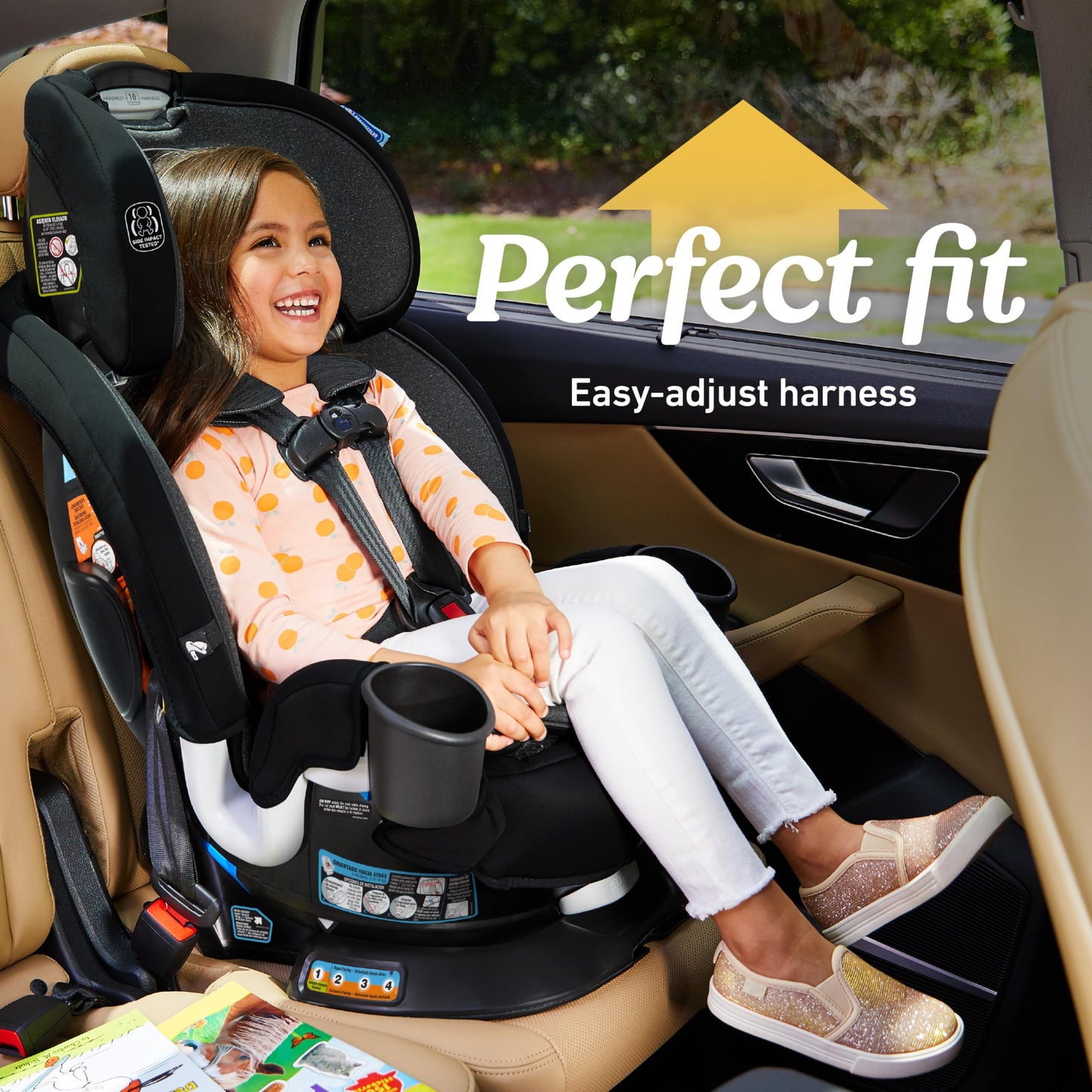 Graco Turn2Me 3-in-1 Rotating Convertible Car Seat, Brighton, Rear-Facing Rotation Only, Forward-Facing Mode, Highback Booster Up to 100 lbs, Adjustable Headrest & Harness, Steel Reinforced Frame