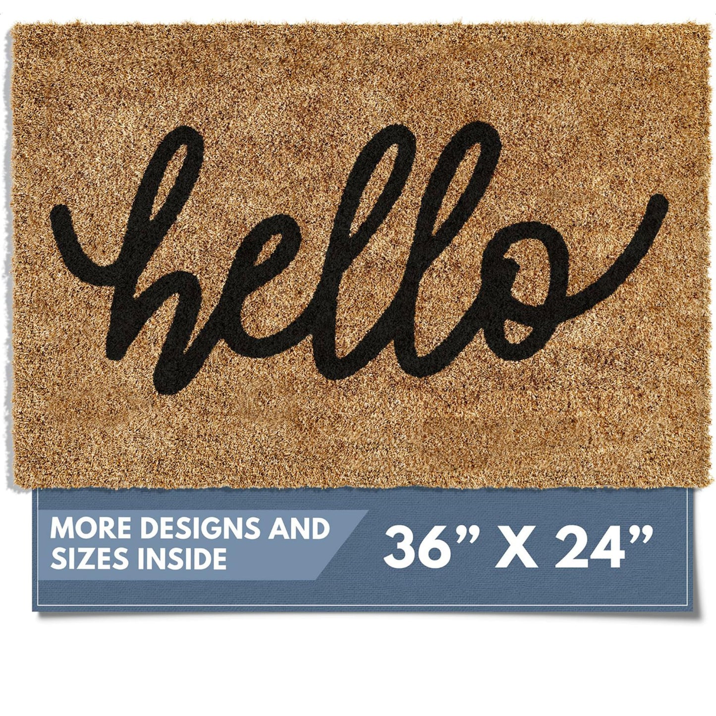 Barnyard Designs Doormat Welcome Mat for Outdoors, Large Front Door Entrance Mat, Brown (Hello, 36x24)