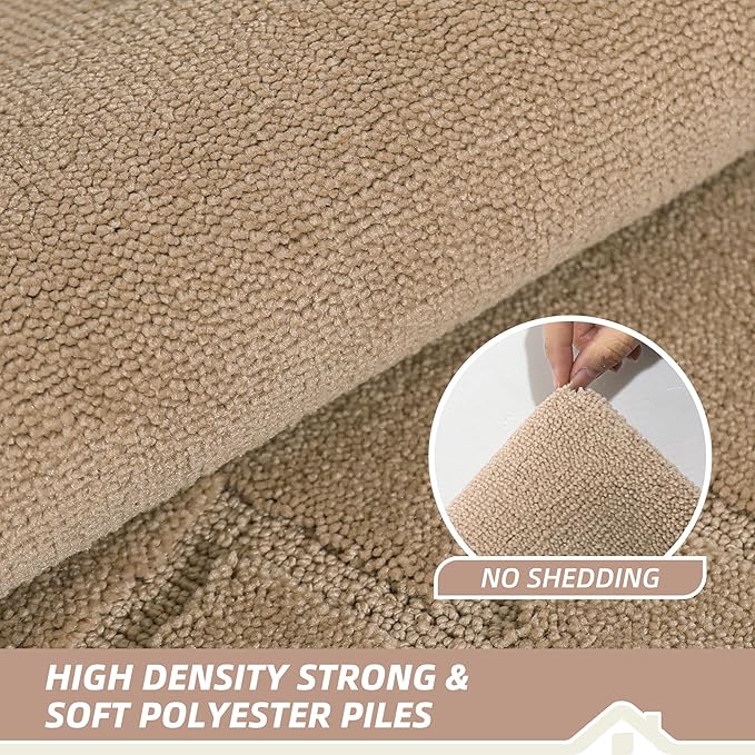 BEQHAUSE Door Mat 24" x 36", Non-Slip Door Mats Indoor Entryway Rugs Washable Low-Profile Absorbent and Stain Resist Floor Mats, Dog Door Mat for Front Back Door, Mud Wet Shoes & Paws, Beige